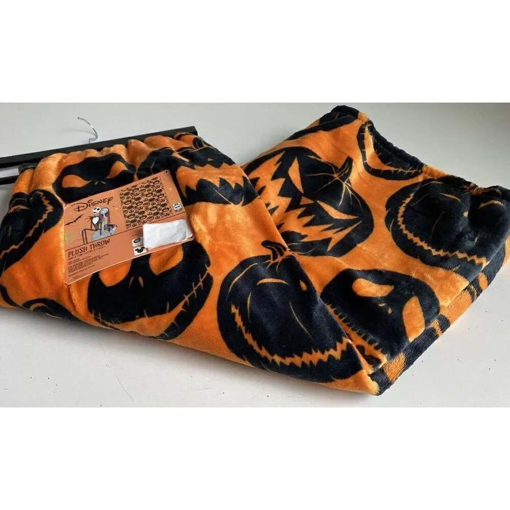 Disney Nightmare Before Christmas 50x70” Throw Blanket Jack O Lantern Halloween‎